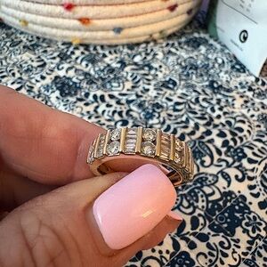 14k yellow gold diamond band ring